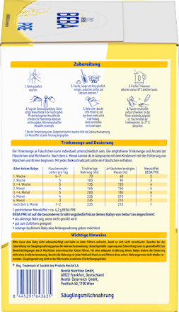 Anfangsmilch Pre von Geburt an Nestlé BEBA