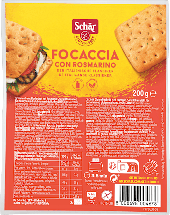 Bezgluténová Foccacia s rozmarínom Schär