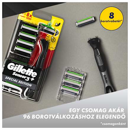 Sensor 3+ borotva Sensitive, 8db betéttel Gillette