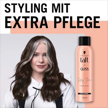 Glanz-Spray taft x Gliss Silky Shine Schwarzkopf taft