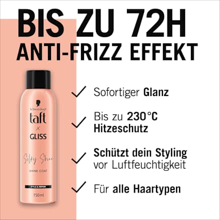 Glanz-Spray taft x Gliss Silky Shine Schwarzkopf taft