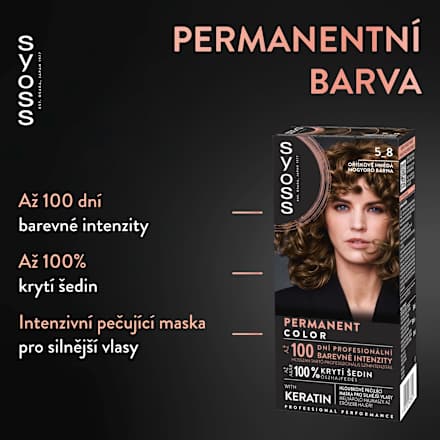 barva na vlasy Oříškově Hnědý 5-8 syoss