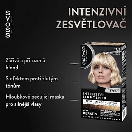 permanentní zesvětlovač na vlasy 13-5 Platinový zesvětlovač syoss