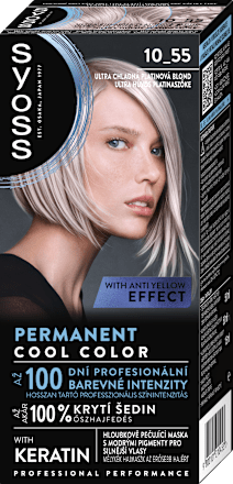 Vopsea de păr permanentă 10-55 Ultra Platinum Blond syoss