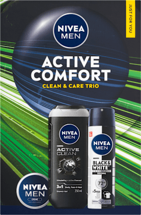 dárková sada pro muže Active Comfort Clean & Care Trio NIVEA MEN