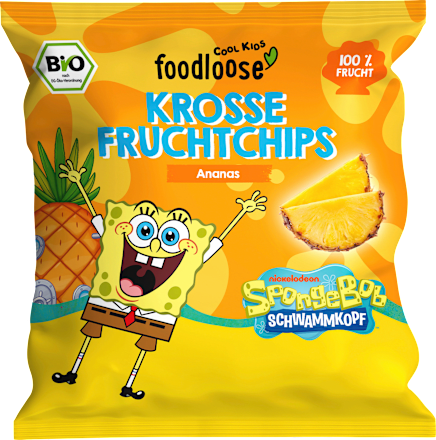 Kindersnack SpongeBob Fruchtchips Ananas ab 3 Jahren foodloose