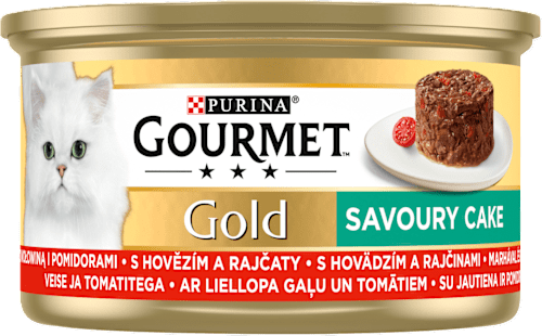 Karma mokra dla kotów dorosłych z wołowiną i pomidorami Savoury Cake Purina Gourmet
