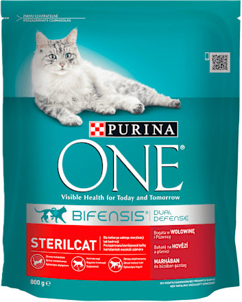 Karma sucha dla kotów dorosłych wysterylizowanych, bogata w wołowinę i pszenicę, BIFENSIS PURINA ONE