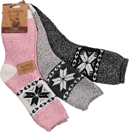 Ženske termo nogavice iz alpaka volne, velikost 39–42 (3 par) PESAIL