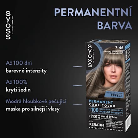 barva na vlasy 7-46 Chladná střední blond syoss