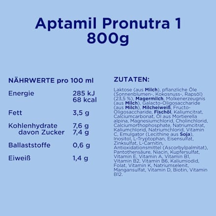 Anfangsmilch 1 Pronutra von Geburt an Aptamil