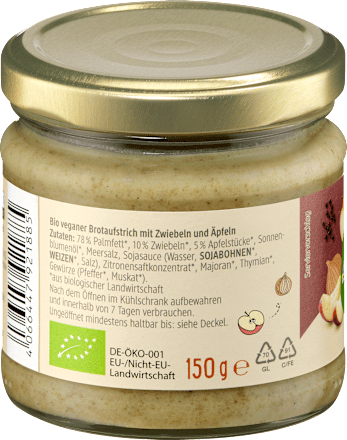 Brotaufstrich, Veganes Zwiebelschmalz dmBio