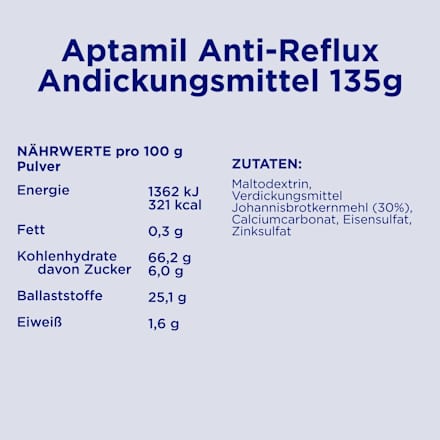 Spezialnahrung Anti-Reflux Andickungsmittel von Geburt an Aptamil