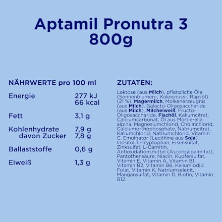 Folgemilch 3 Pronutra ab dem 10. Monat Aptamil