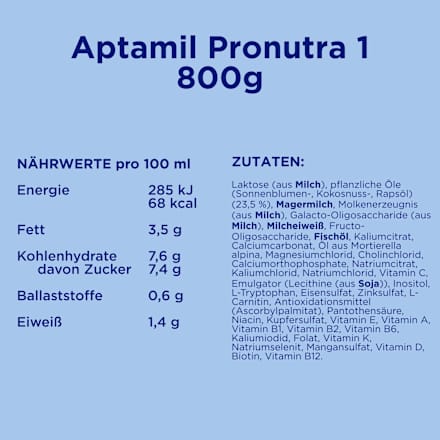 Anfangsmilch 1 Pronutra von Geburt an Aptamil