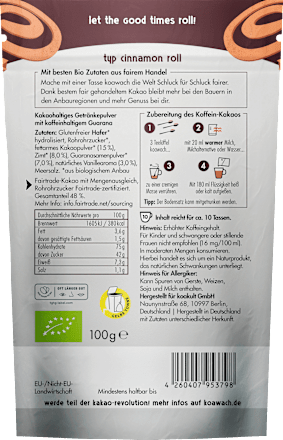 Getränkepulver, Cinnamon Roll mit Kakao & Guarana koawach