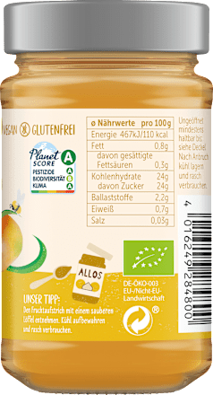 Fruchtaufstrich, Mango 75 % Frucht ALLOS