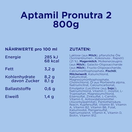 Nadaljevalno mleko za dojenčke Pronutra 2, 6 m+ Aptamil