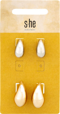 Ohrstecker Tropfen gold und silber s-he stylecollection