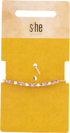 Armband mit Steinchen gold-lila s-he stylecollection
