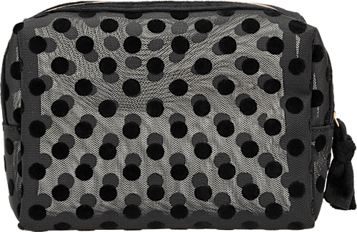Kosmetiktasche Mesh schwarz gepunktet Vito & Joe