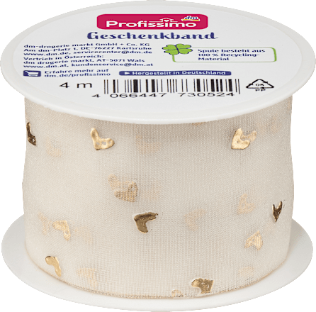 Organza traka za ukrašavanje poklona srce, više vrsta Profissimo