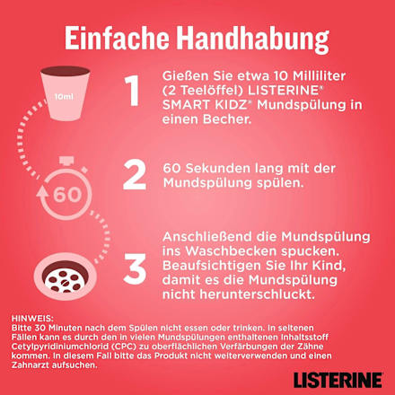 Mundspülung Junior Smart Kidz ab 6 Jahren Listerine