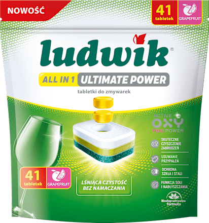 Tabletki do zmywarek All in 1 Ultimate Power Grapefruit LUDWIK