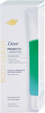 Telové sérum na suchú a citlivú pokožku Prebiotic + Sensitive 72H Moisture Dove