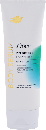 Telové sérum na suchú a citlivú pokožku Prebiotic + Sensitive 72H Moisture Dove