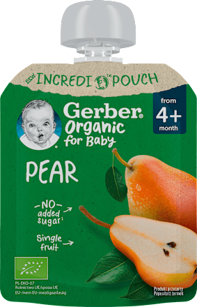 Bio gyümölcspüré körte 4 hónapos kortól Gerber Organic