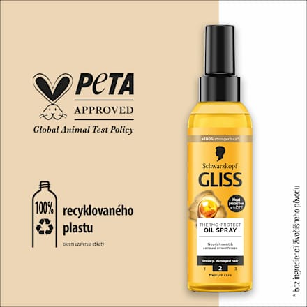 Olejový ochranný sprej na vlasy Schwarzkopf GLISS