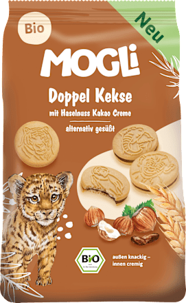Kinderkekse Doppel Kekse mit Haselnuss Kakao Creme ab 3 Jahren MOGLi