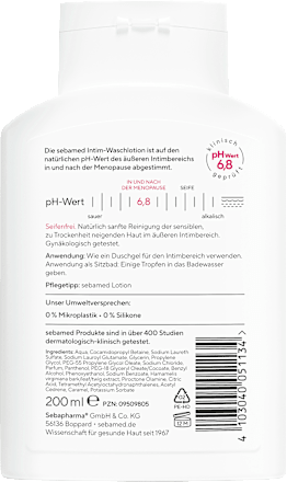 Intimpflege Waschlotion pH-Wert 6,8 sebamed