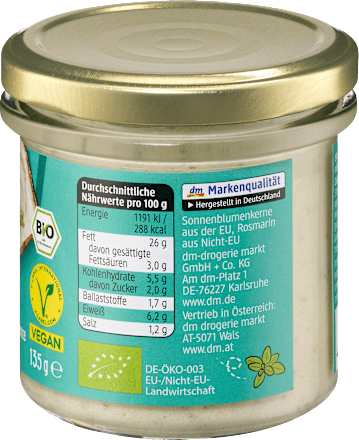 Veganuary Brotaufstrich Kräuter der Provence dmBio