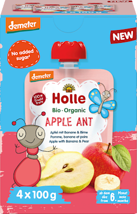 Quetschie Apple Ant Apfel mit Banane & Birne ab dem 6. Monat Holle