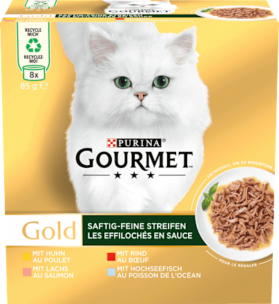 Nassfutter Katze Gold Saftig-Feine Streifen Purina Gourmet