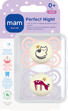 dudlík Perfect Night 0+m, růžová/fialová mam