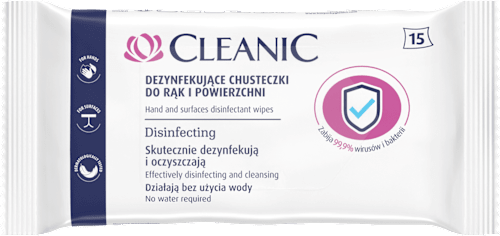 Chusteczki dezynfekujące do rąk i powierzchni  Cleanic