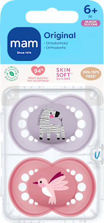 dudlík Original 6+m fialový/růžový mam