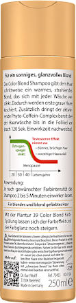 Șampon colorant cu cafeină pentru păr blond Plantur 39