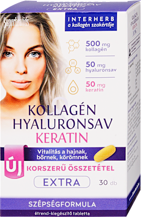 Kollagén+hyaluronsav, Keratin Extra szépségformula tabletta Interherb