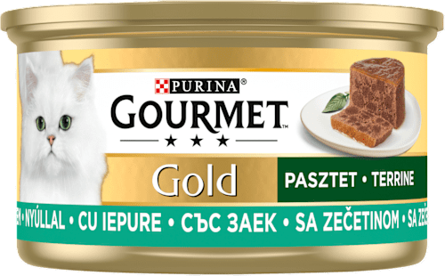 Pasztet z kawałkami królika dla kotów dorosłych Purina Gourmet