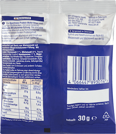 Wafer Bites Haselnuss-Milchcreme Sportness