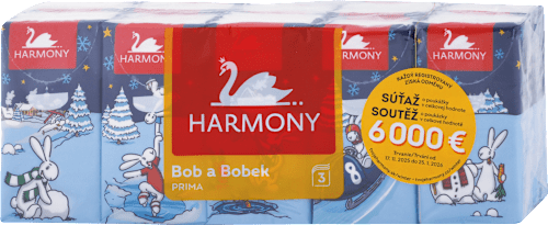 Papierové vreckovky Bob a Bobek, 10x10 Harmony