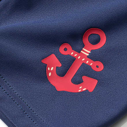 UV Badehose mit Anker-Motiv, blau & rot, Gr. 122/128 PUSBLU