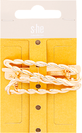 Fém hajcsat csavart formával, aranyszínű s-he stylecollection