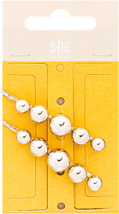 Fém hajcsat golyókkal, ezüstszínű s-he stylecollection