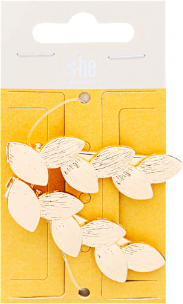 Fém hajcsat levelekkel, aranyszínű s-he stylecollection