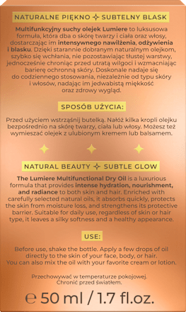 Suchy olejek pielęgnacyjny ze złotymi drobinami Lumiere Bielenda